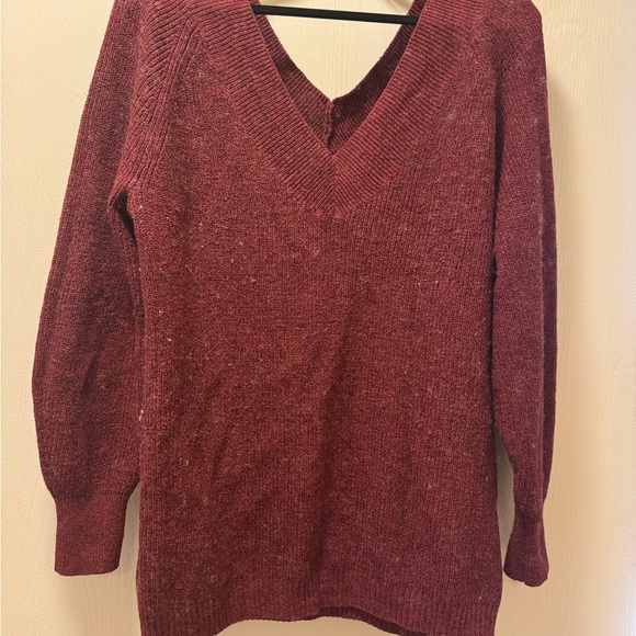 Maurices Deep Red V-Neck Sweater - Picture 1 of 10